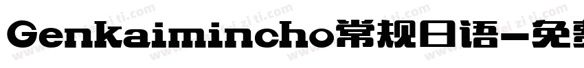 Genkaimincho常规日语字体转换
