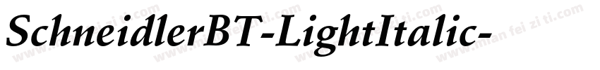 SchneidlerBT-LightItalic字体转换