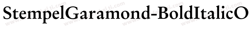 StempelGaramond-BoldItalicO字体转换