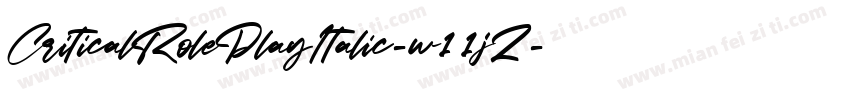 CriticalRolePlayItalic-w11jZ字体转换
