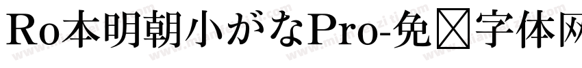 Ro本明朝小がなPro字体转换
