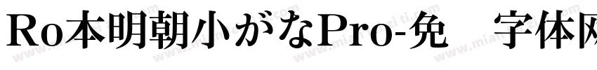Ro本明朝小がなPro字体转换