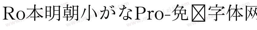 Ro本明朝小がなPro字体转换