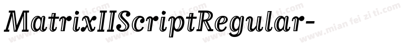 MatrixIIScriptRegular字体转换