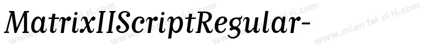 MatrixIIScriptRegular字体转换