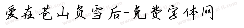 爱在苍山负雪后字体转换