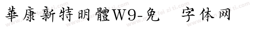 華康新特明體W9字体转换
