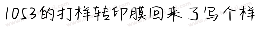 1053的打样转印膜回来了写个样品单字体转换
