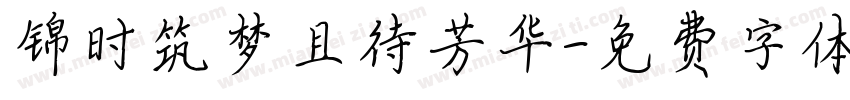 锦时筑梦且待芳华字体转换