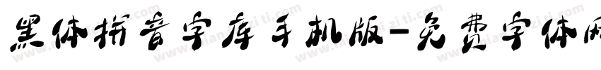 黑体拼音字库手机版字体转换
