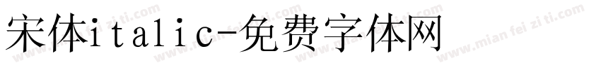 宋体italic字体转换