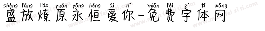 盛放燎原永恒爱你字体转换