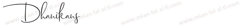 Dhanikans签名斜体字体转换