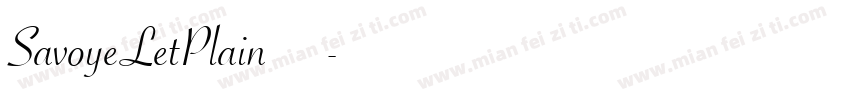 SavoyeLetPlain字体字体转换
