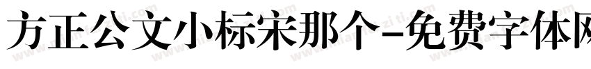 方正公文小标宋那个字体转换