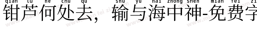 钳芦何处去，输与海中神字体转换