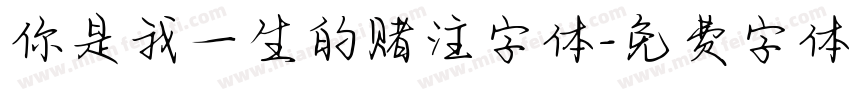 你是我一生的赌注字体字体转换