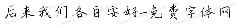 后来我们各自安好字体转换