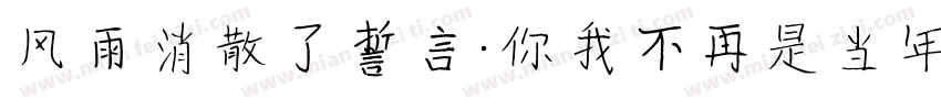 风雨消散了誓言.你我不再是当年.字体转换