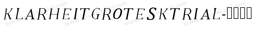 KlarheitGroteskTRIAL字体转换