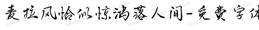 麦拉风恰似惊鸿落人间字体转换