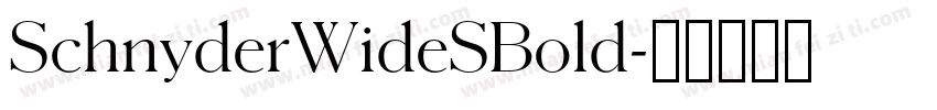SchnyderWideSBold字体转换