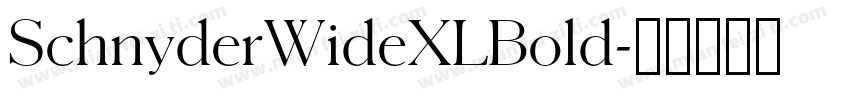 SchnyderWideXLBold字体转换