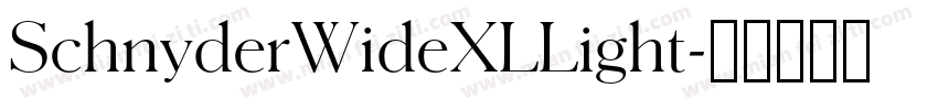 SchnyderWideXLLight字体转换