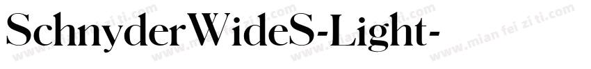SchnyderWideS-Light字体转换