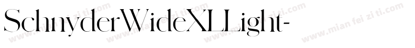 SchnyderWideXLLight字体转换