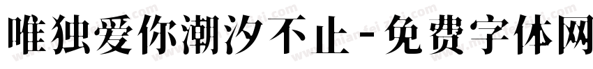 唯独爱你潮汐不止字体转换