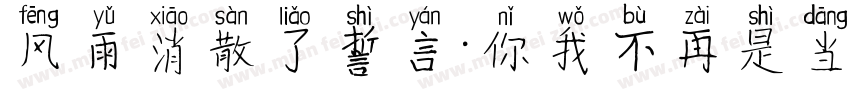 风雨消散了誓言.你我不再是当年.字体转换