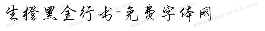 生橙黑金行书字体转换