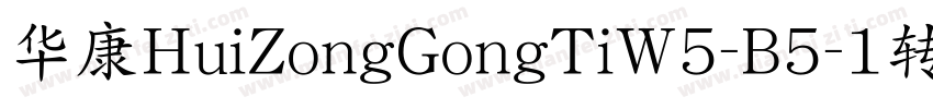 华康HuiZongGongTiW5-B5-1转换器字体转换