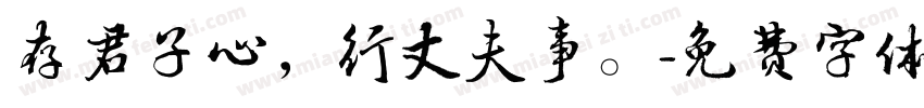 存君子心，行丈夫事。字体转换