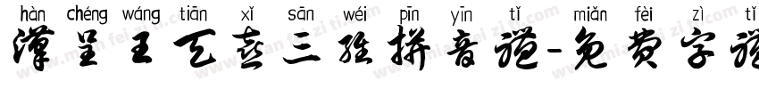 汉呈王天喜三维拼音体字体转换