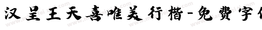 汉呈王天喜唯美行楷字体转换