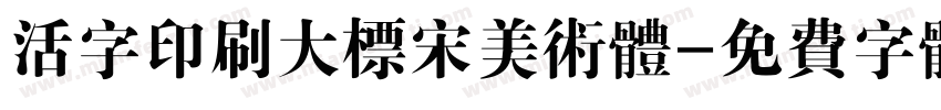 活字印刷大标宋美术体字体转换