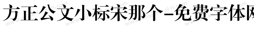 方正公文小标宋那个字体转换