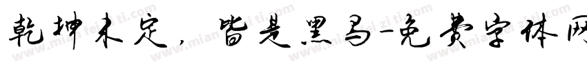 乾坤未定，皆是黑马字体转换