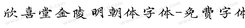 欣喜堂金陵明朝体字体字体转换