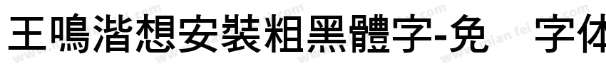 王鳴湝想安裝粗黑體字字体转换