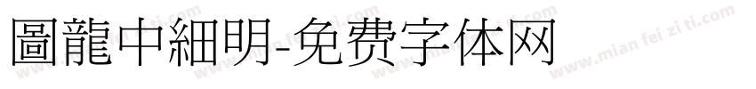 圖龍中細明字体转换