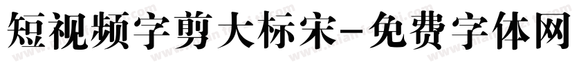 短视频字剪大标宋字体转换