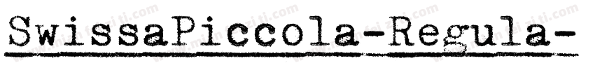 SwissaPiccola-Regula字体转换