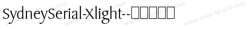 SydneySerial-Xlight-字体转换