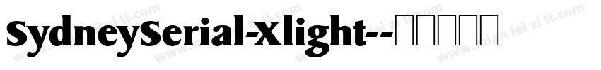 SydneySerial-Xlight-字体转换