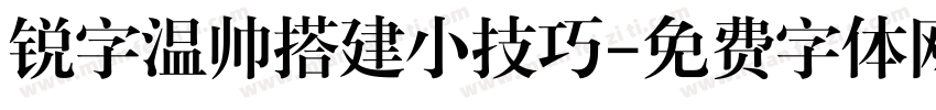 锐字温帅搭建小技巧字体转换