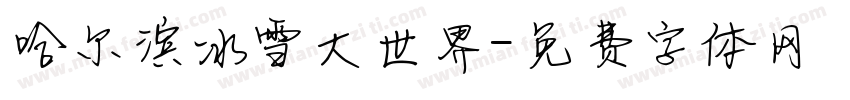 哈尔滨冰雪大世界字体转换