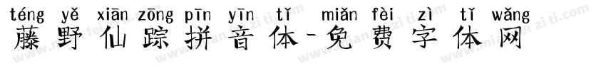 藤野仙踪拼音体字体转换
